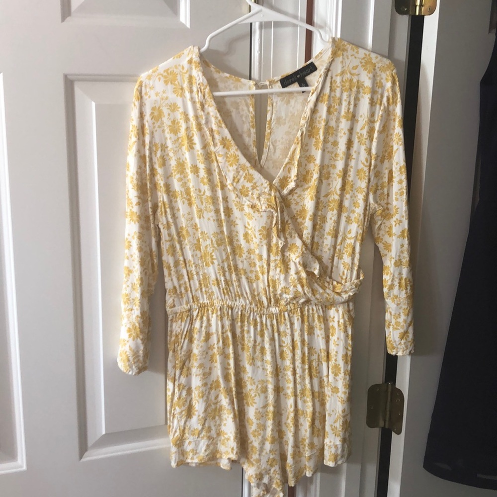 Large yellow floral romper